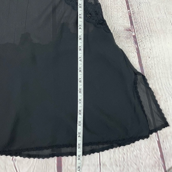 Vintage Y2K Victoria’s Secret Silk Mini Slip Dress Sheer Lace Size M Black - Picture 12 of 15